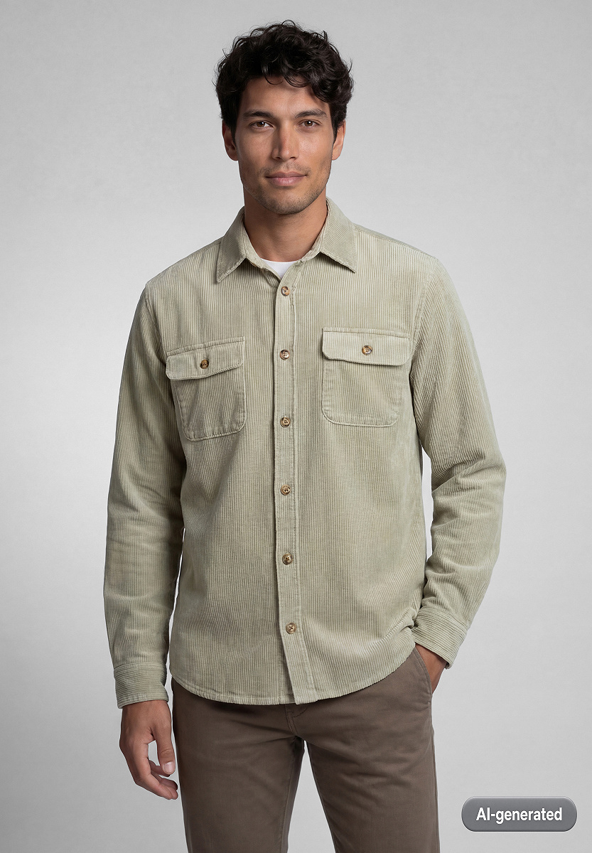 Cord-Overshirt mit Brusttaschen