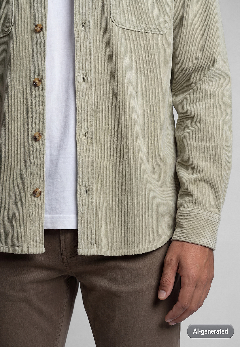 Cord-Overshirt mit Brusttaschen