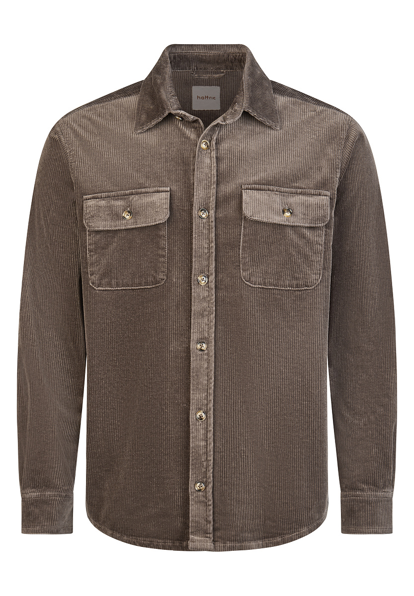Cord-Overshirt mit Brusttaschen