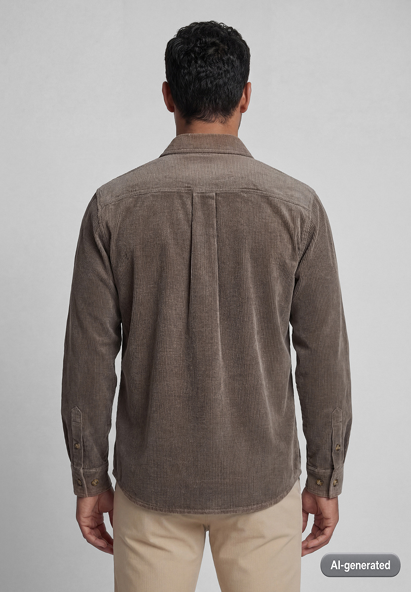 Cord-Overshirt mit Brusttaschen