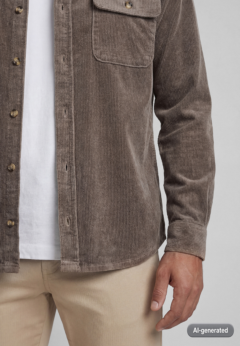 Cord-Overshirt mit Brusttaschen