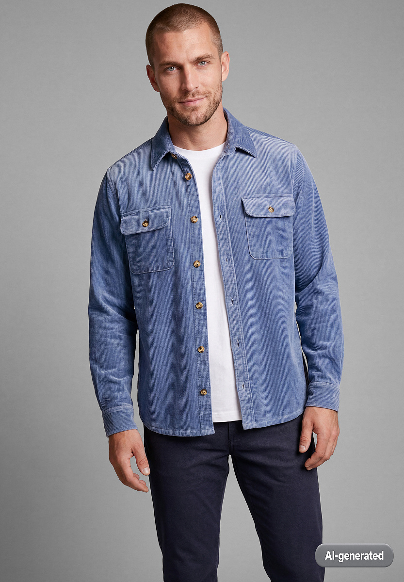 Cord-Overshirt mit Brusttaschen