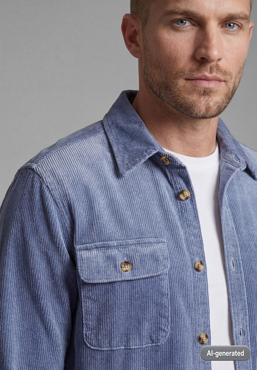 Cord-Overshirt mit Brusttaschen