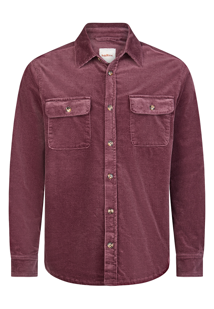 Cord-Overshirt mit Brusttaschen