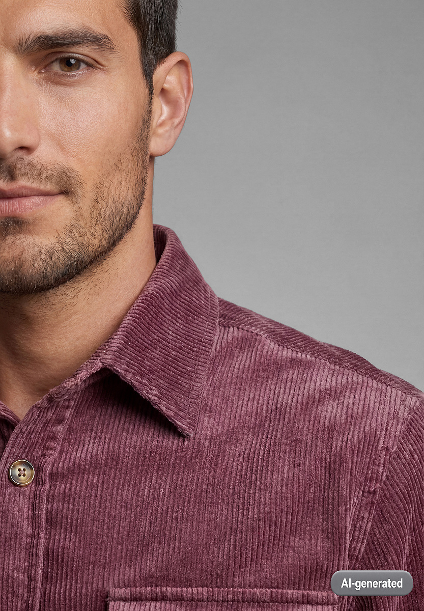 Cord-Overshirt mit Brusttaschen