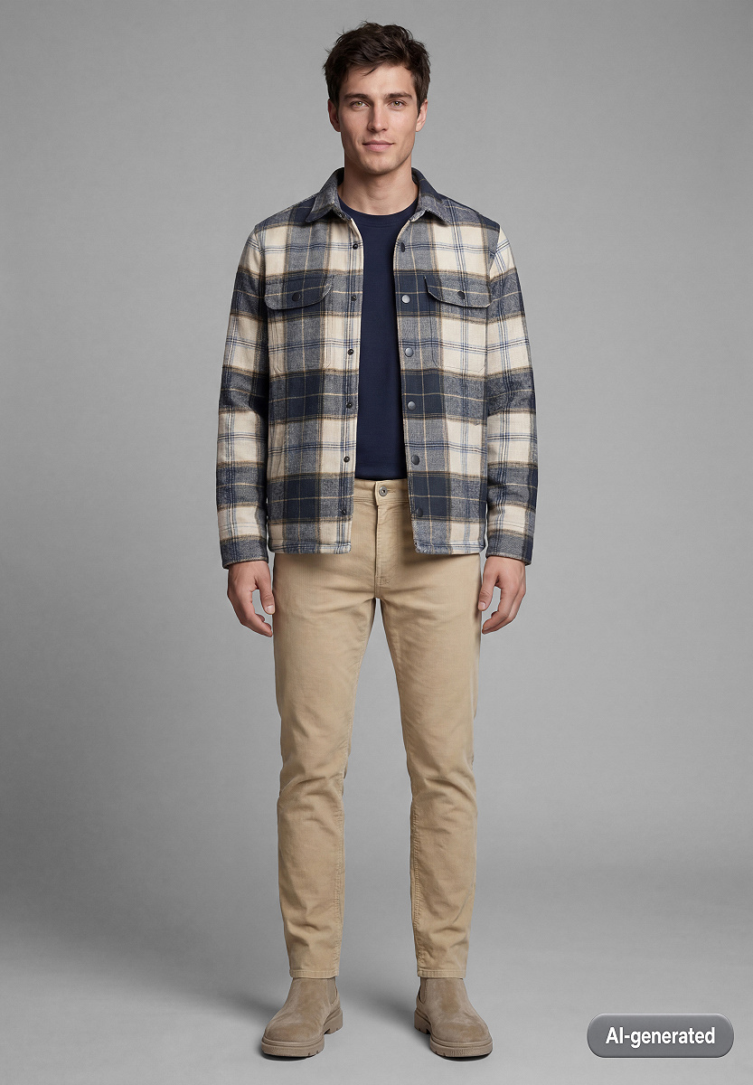 Materialmix Jacke mit Wollanteil