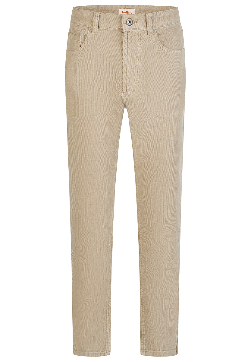 Elastische Baumwoll-Hose mit Ziernähten