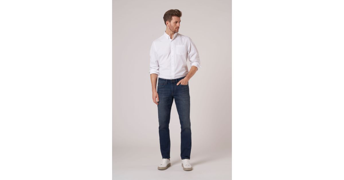 Hattric Heren Cross Denim Harris Straight Jeans, Blue 42, 38W / 34L