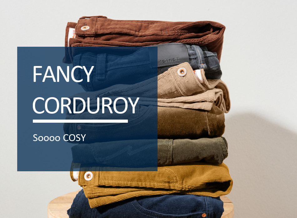 Viele gestapelte farbige Hosen mit dem Titel Fancy Corduroy| Sooo COSY